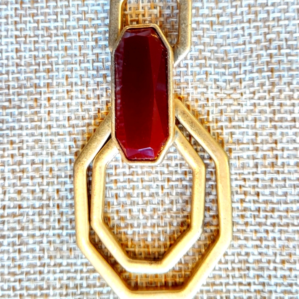 Marks and Spencer geometric gold tone statement necklace.